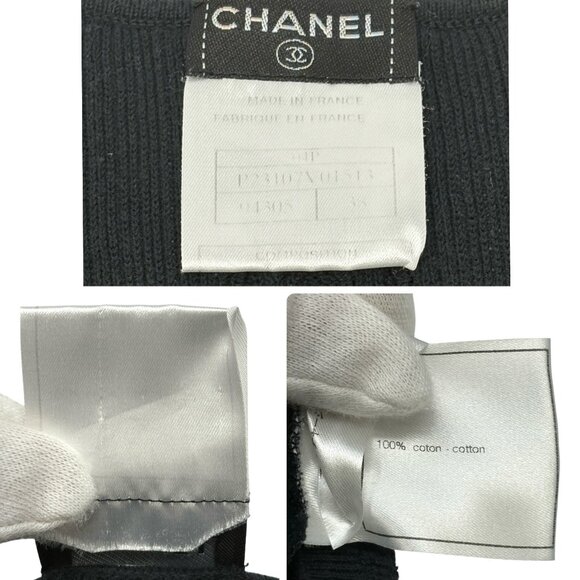 CHANEL Vintage 04P CC Mark Logo Mesh Knit T-shirt Top #38 Black Cotton  [106484] - Picture 10 of 10